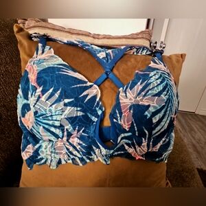 Tropical Print Lace Bra
